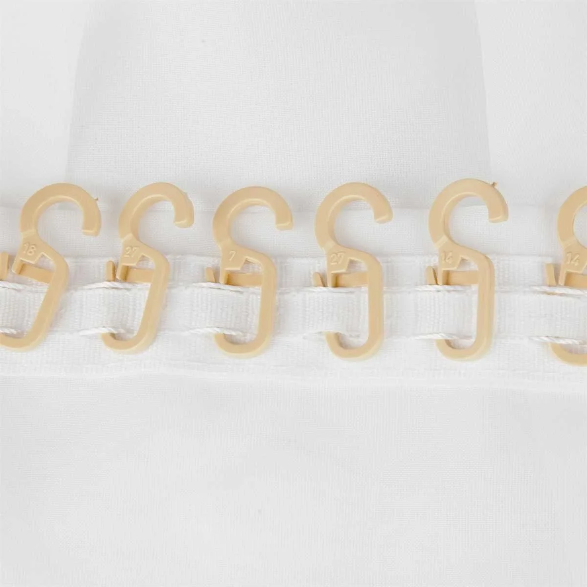 Bestlivings Faltenlegehaken & Gardinenringe – 10er-Set, beige, Ø 9 mm, für Gardinenstangen bis Ø 40 mm